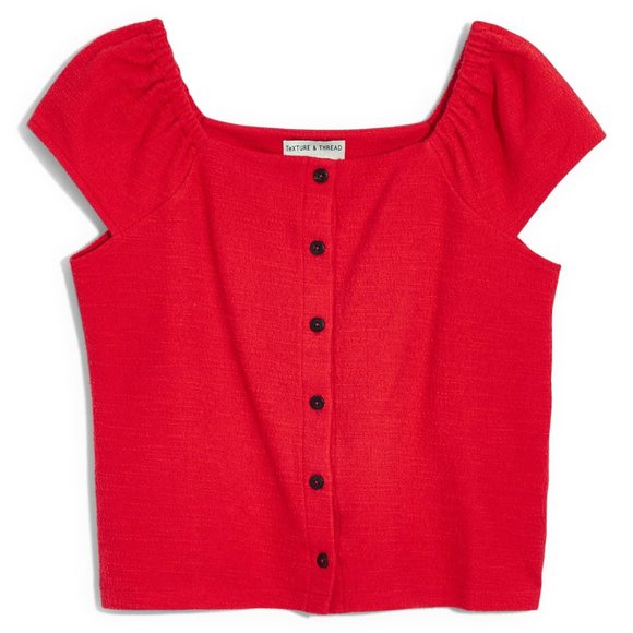 Madewell Tops - Madewell Texture & Thread Button-Front Top